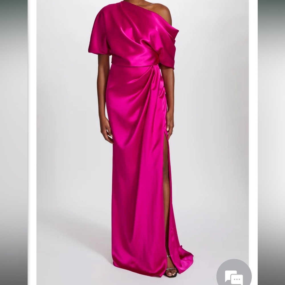 amsale gown in fushia